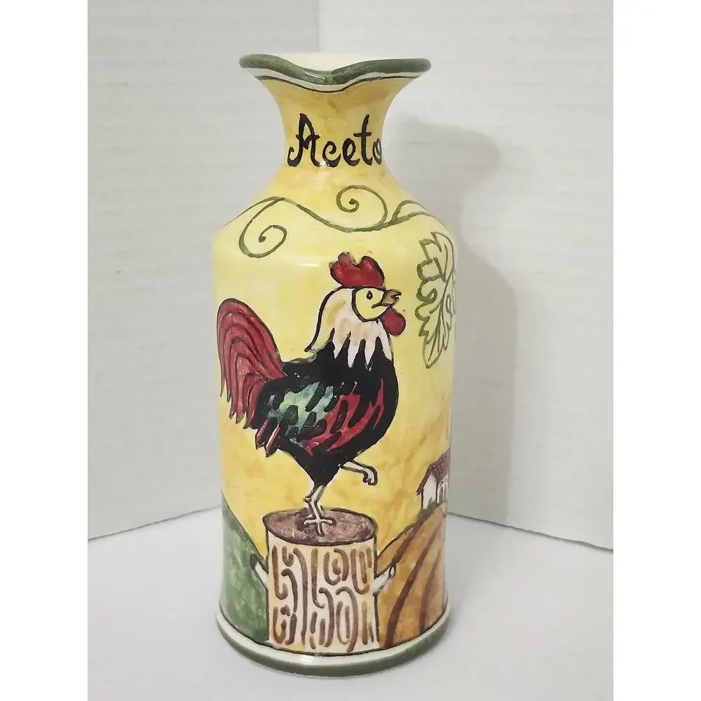Ceramiche d'Arte Parrini Hand Painted Italian Ceramic Aceto Vinegar Pitcher